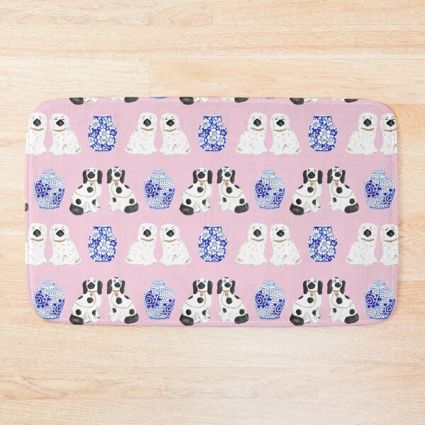 Item preview, Staffordshire Dogs + Ginger Jars in Light Pink designed and sold by YesterdayColl.