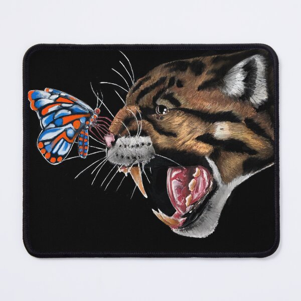 Item preview, Why can’t we be friends?  Clouded Leopard and Butterfly  designed and sold by NeilInglisArt.