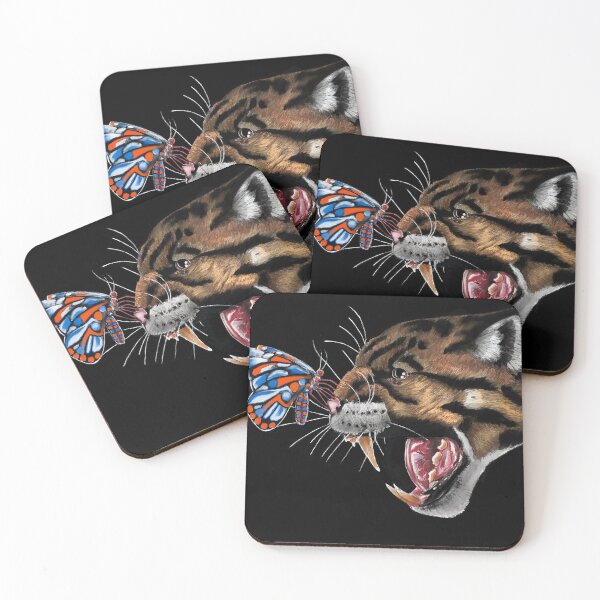 Item preview, Why can’t we be friends?  Clouded Leopard and Butterfly  designed and sold by NeilInglisArt.