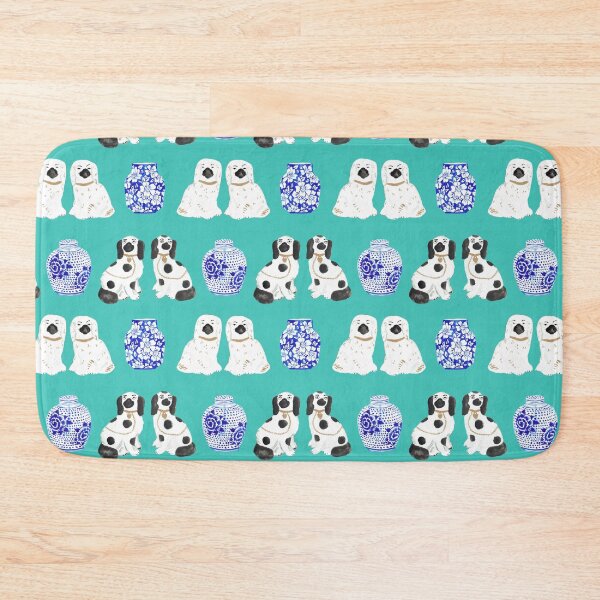 Item preview, Staffordshire Dogs + Ginger Jars in Jungle Green Teal designed and sold by YesterdayColl.