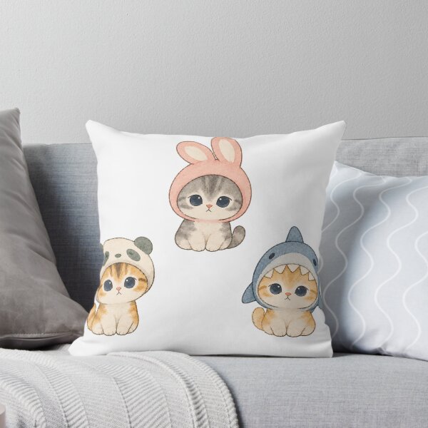 Item preview, Cute Costume Kittens – Panda Bunny & Shark Watercolor Cats designed and sold by Cosmyna.