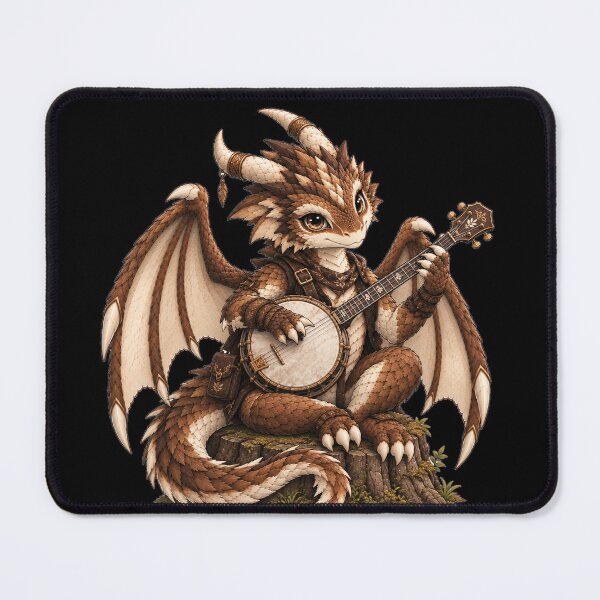 Item preview, Dragon Bard Playing Banjo | Fantasy Musician Dragon RPG Art designed and sold by Hatchling Hollow.