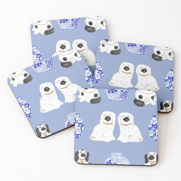 Item preview, Staffordshire Dogs + Ginger Jars in Delft Blue designed and sold by YesterdayColl.