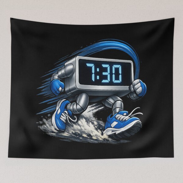Item preview, 7:30 Running Clock Streetwear Graphic - Urban Motion TShirt Design designed and sold by FrozenHeat97.