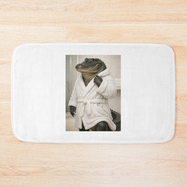 Item preview, American Alligator White Bathrobe designed and sold by Sillytoe.
