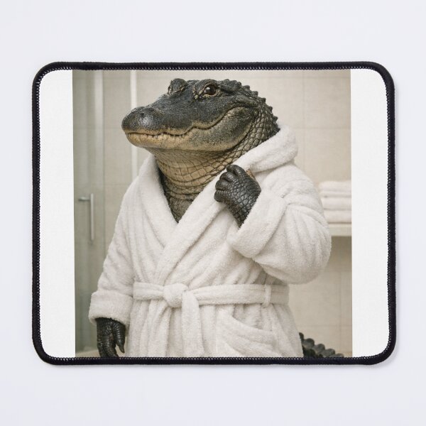 Item preview, American Alligator White Bathrobe designed and sold by Sillytoe.