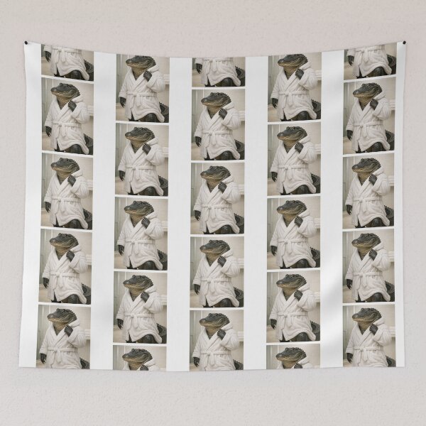 Item preview, American Alligator White Bathrobe designed and sold by Sillytoe.