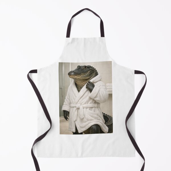 Item preview, American Alligator White Bathrobe designed and sold by Sillytoe.