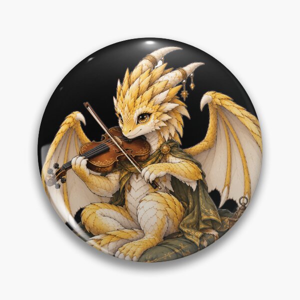 Item preview, Golden Dragon Bard Playing Violin – Fantasy Musician with Lantern and Books designed and sold by Hatchling Hollow.