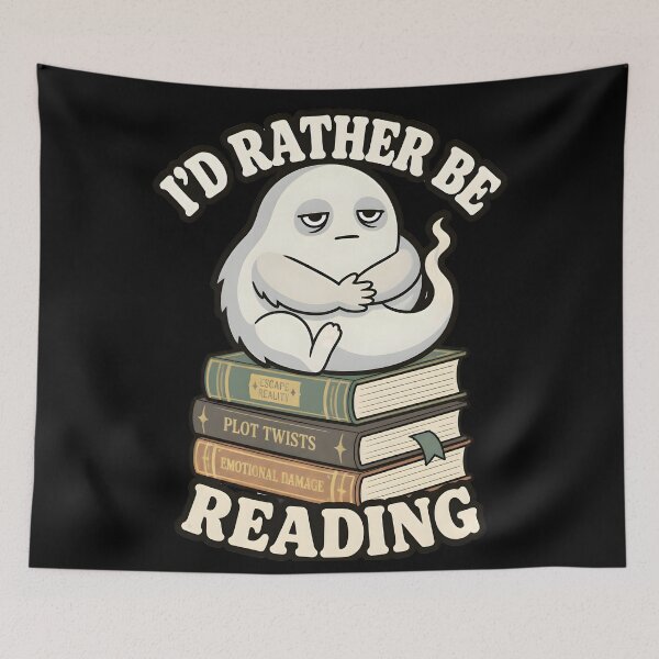 Item preview, I'd Rather Be Reading Cute Bookworm Ghost Book Lover Gifts designed and sold by LeSoniPapaPrint.