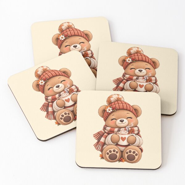 Item preview, Cozy Bear with Coffee – Cute Autumn Teddy Bear designed and sold by HO•Designs.