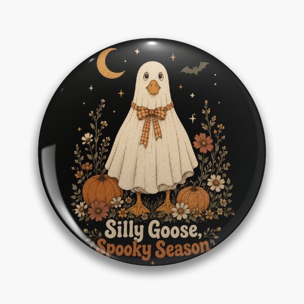Item preview, Silly Goose Spooky Season Ghost - Cute Floral Halloween Goose Art designed and sold by WillCraftx.