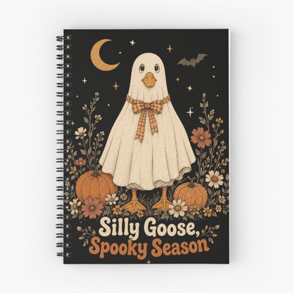 Item preview, Silly Goose Spooky Season Ghost - Cute Floral Halloween Goose Art designed and sold by WillCraftx.