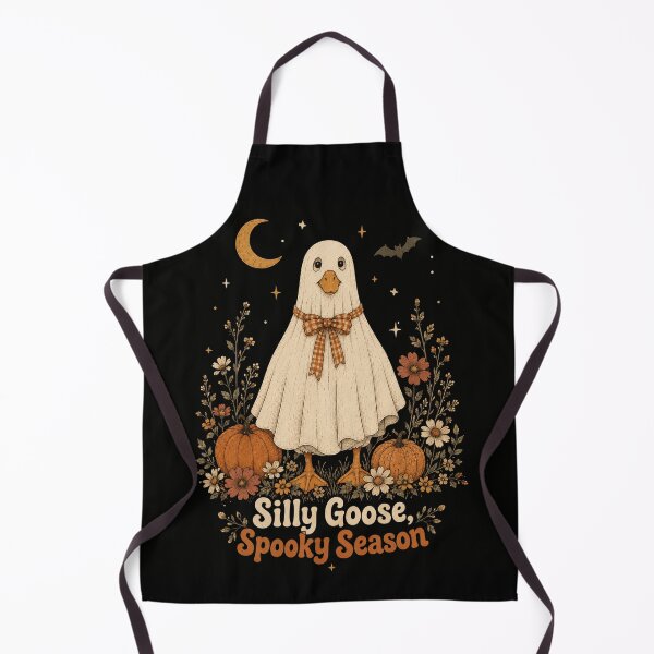 Item preview, Silly Goose Spooky Season Ghost - Cute Floral Halloween Goose Art designed and sold by WillCraftx.