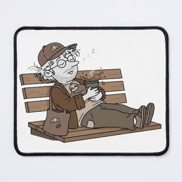 Item preview, Cozy Coffee Nap On Bench - Cartoon Coffee Guy Illustration designed and sold by ThePrintArt.