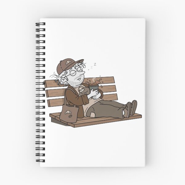 Item preview, Cozy Coffee Nap On Bench - Cartoon Coffee Guy Illustration designed and sold by ThePrintArt.