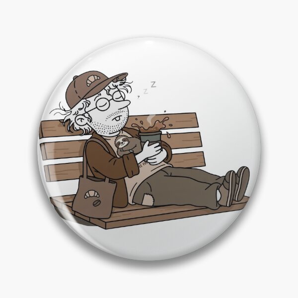 Item preview, Cozy Coffee Nap On Bench - Cartoon Coffee Guy Illustration designed and sold by ThePrintArt.