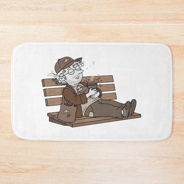Item preview, Cozy Coffee Nap On Bench - Cartoon Coffee Guy Illustration designed and sold by ThePrintArt.