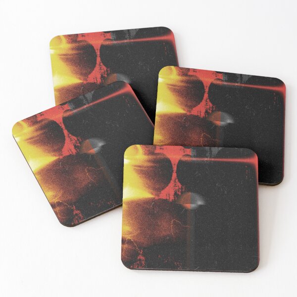 Item preview, LIGHT ME UP – Abstract Grunge Poster | Dark Red & Yellow Experimental Wall Art designed and sold by angelinarfl.