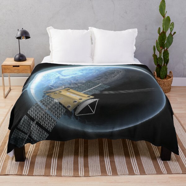 Item preview, Lonely Satellite Orbiting Blue Ringed Planet designed and sold by Mattdd990.