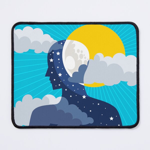 Item preview, man silhouette with a night sky inside his body against a daytime sky designed and sold by matintheworld ( delcarmat ).