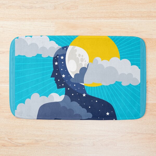 Item preview, man silhouette with a night sky inside his body against a daytime sky designed and sold by matintheworld ( delcarmat ).