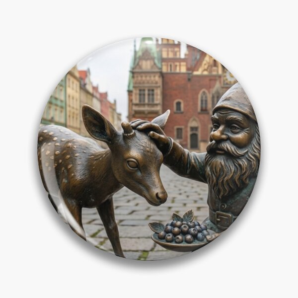 Item preview, Deer Gnome Art Print – Fawn Lover Gift, Poland Travel Decor designed and sold by Purrfecta.