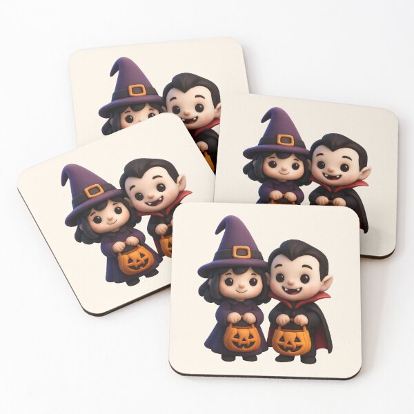 Item preview, Cute Witch & Vampire Besties Halloween Goodie Bags | Spooky Cute Friends designed and sold by Moons Studio.