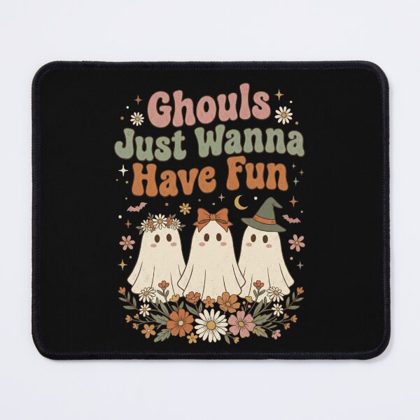 Item preview, Ghouls Just Wanna Have Fun - Retro Groovy Floral Halloween Ghosts Art designed and sold by WillCraftx.