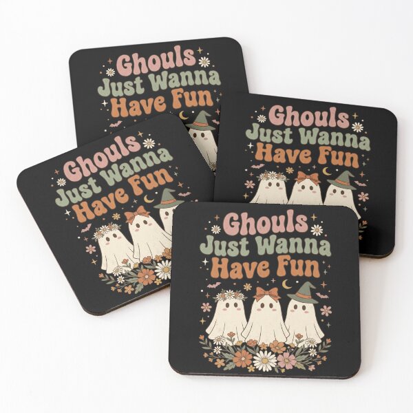 Item preview, Ghouls Just Wanna Have Fun - Retro Groovy Floral Halloween Ghosts Art designed and sold by WillCraftx.