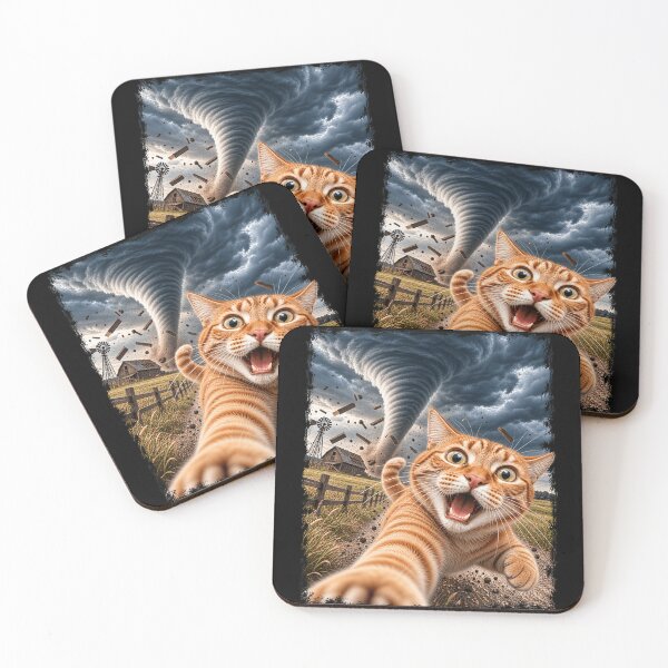 Item preview, Cat Taking Selfie With Tornado Meteorologist Gifts designed and sold by 76Valeria.