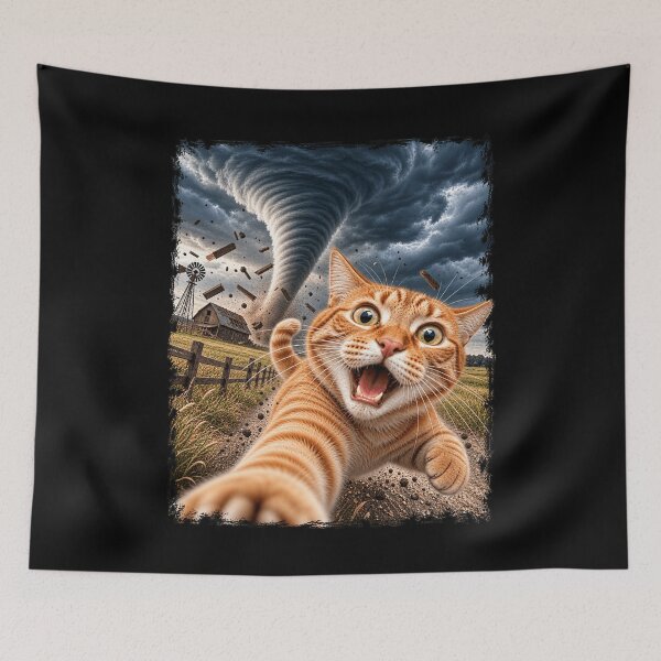 Item preview, Cat Taking Selfie With Tornado Meteorologist Gifts designed and sold by 76Valeria.