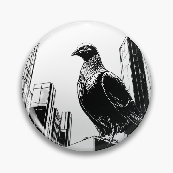 Item preview, Urban Pigeon City Skyline – Minimalist Bird & Modern Architecture Line Art designed and sold by PixPixari.