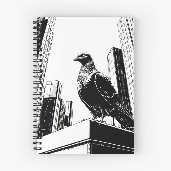 Item preview, Urban Pigeon City Skyline – Minimalist Bird & Modern Architecture Line Art designed and sold by PixPixari.