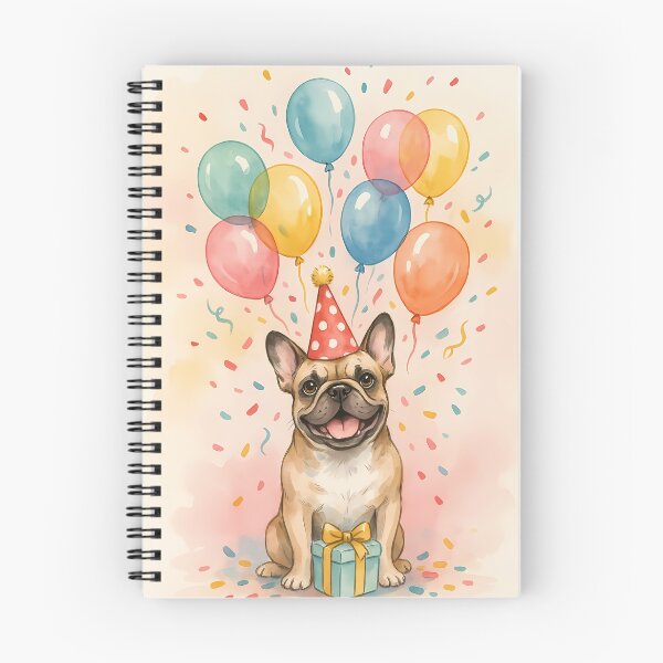 Item preview, French Bulldog Birthday Party Watercolor Illustration designed and sold by SellingWSarah17.