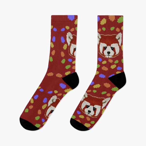 Aperçu de l'œuvre Panda roux sérieux, feuilles colorées créée et vendue par glowvim.