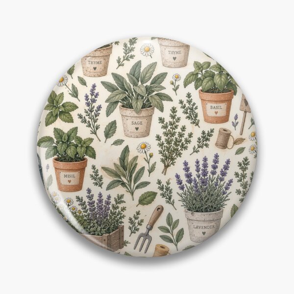 Item preview, Cottage Herb Garden Seamless Pattern designed and sold by divifillius.