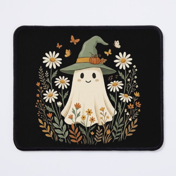 Item preview, Cute Cottagecore Witch Ghost - Daisy Wildflower Halloween Garden Art designed and sold by WillCraftx.