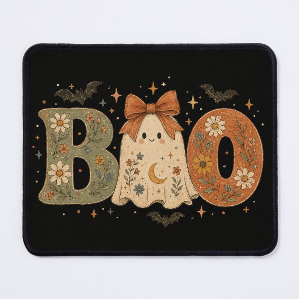 Item preview, Vintage BOO Floral Ghost - Cute Coquette Halloween Ribbon Art designed and sold by WillCraftx.