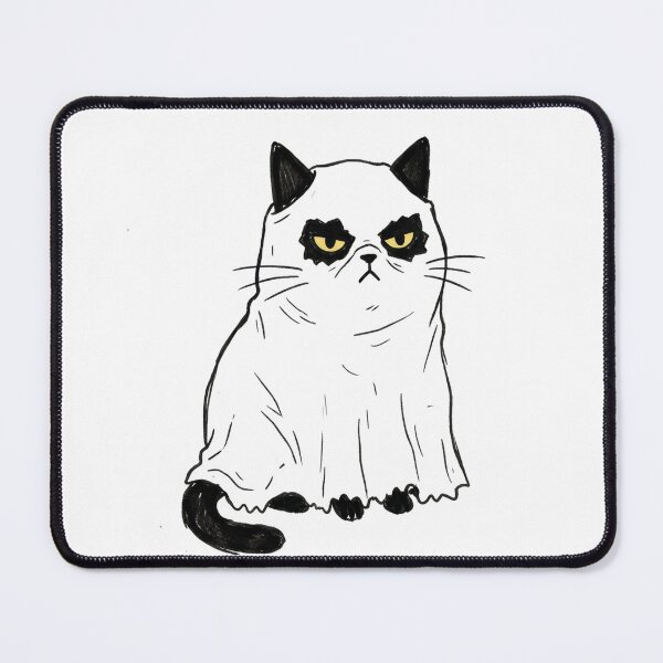 Item preview, Halloween black cat in ghost mask designed and sold by filigreedigital.