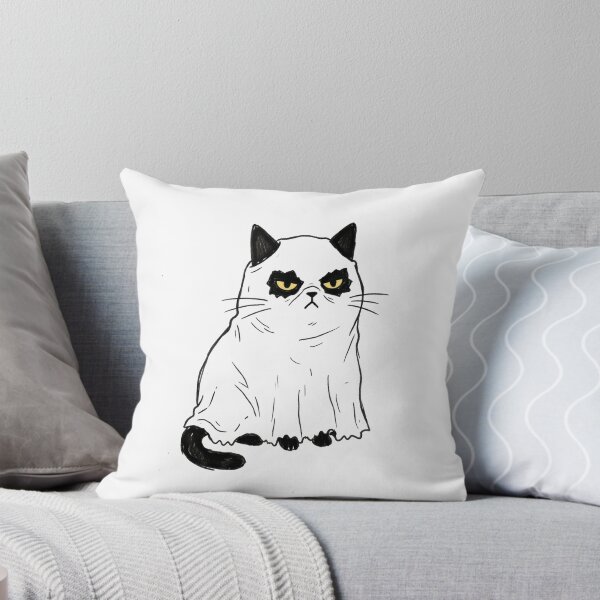 Item preview, Halloween black cat in ghost mask designed and sold by filigreedigital.