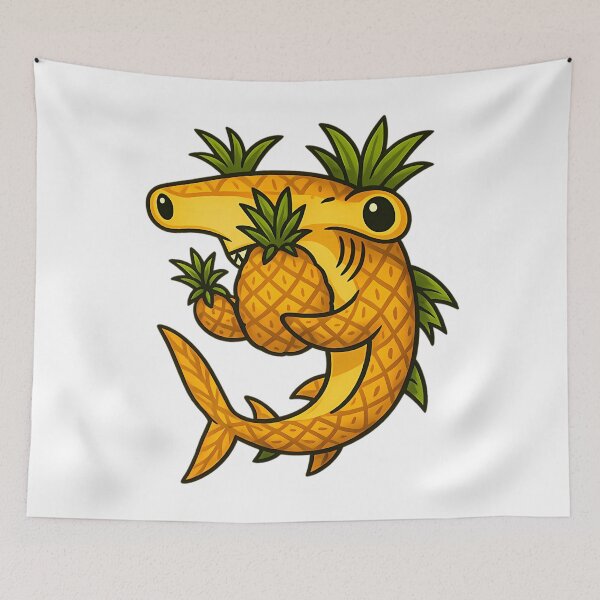 Item preview, Fruit Pineapple Shark Vinyl Sticker  Water-Resistant  5-Inch Cute Aesthetic Decals designed and sold by TondaDasilva.
