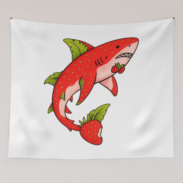 Item preview, Fruit Strawberry Shark Vinyl Sticker  Water-Resistant  5-Inch Cute Aesthetic Decals designed and sold by TondaDasilva.