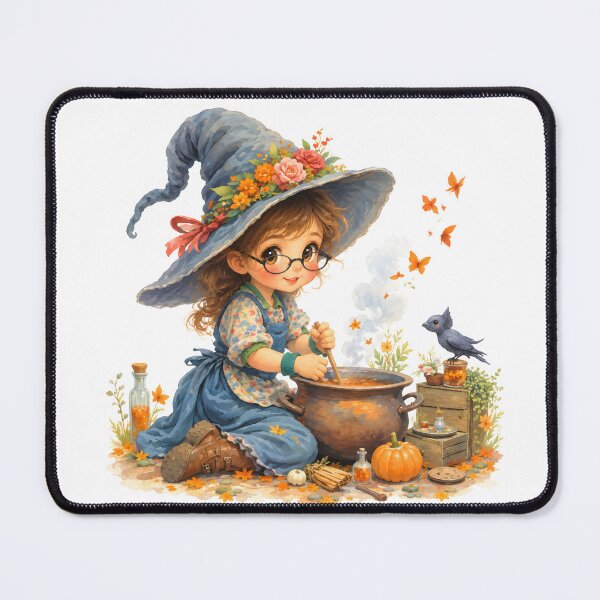 Item preview, Cute little witch with her magic cauldron designed and sold by bambinella.de.