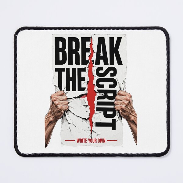 Item preview, BREAK THE SCRIPT - Hands Ripping Paper Red Tear Motivational Streetwear designed and sold by VYBE DARK Studio.