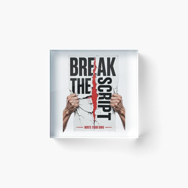 Item preview, BREAK THE SCRIPT - Hands Ripping Paper Red Tear Motivational Streetwear designed and sold by VYBE DARK Studio.