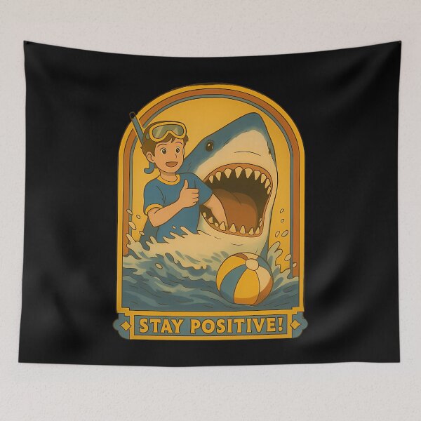 Item preview, Positive Vintage Funny Vinyl Shark  designed and sold by TondaDasilva.