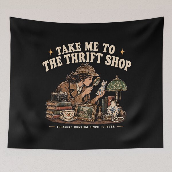 Item preview, Take Me To The Thrift Shop Vintage Thrifting Lover Retro Cottagecore Treasure Hunters designed and sold by Lina Caro.