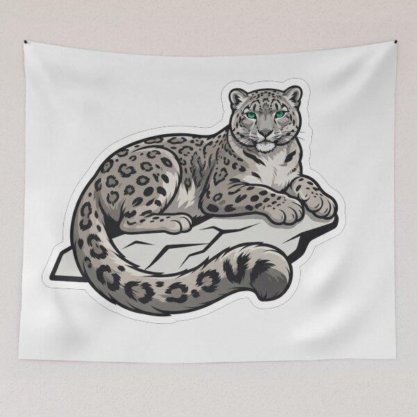 Item preview, Majestic Snow Leopard Resting On Rock designed and sold by Owcomm.
