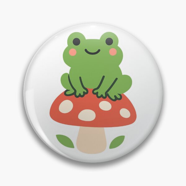 Item preview, Cute Kawaii Frog Sitting on Mushroom - Cottagecore Aesthetic Sticker Vector Design designed and sold by Nubian Style.